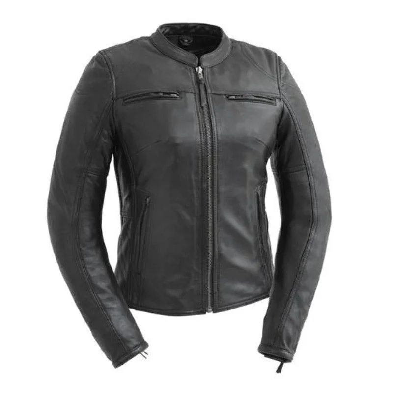 First Manufacturing Supastar - Women's Motorcycle Leather Jacket Zippered Jacket Buttoned Jacket Snapped Jacket First Manufacturing Supastar - Women's Motorcycle Leather Jacket Zippered Jacket Buttoned Jacket Snapped Jacket
