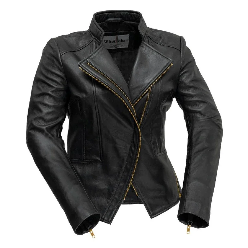First Manufacturing Zoey - Women's Lambskin Leather Jacket Herringbone Jacket Houndstooth Jacket Plaid Jacket First Manufacturing Zoey - Women's Lambskin Leather Jacket Herringbone Jacket Houndstooth Jacket Plaid Jacket