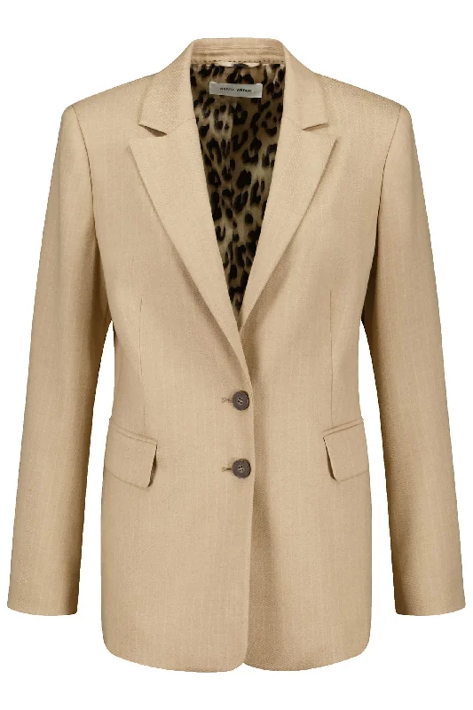 Gerry Weber 430007-31236 Jacket Camel Beige Stripe Chenille Jacket Brocade Jacket Lace Jacket