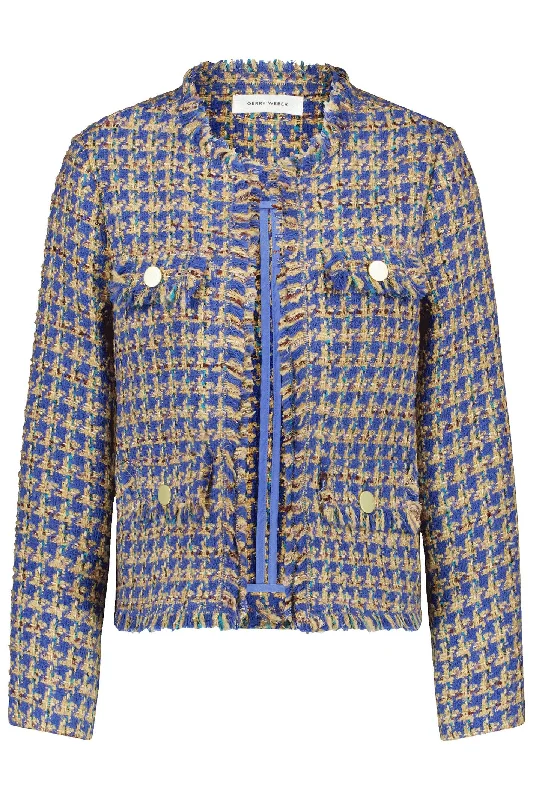 Gerry Weber 430017-31316 Jacket Blue Camel Houndstooth Mesh Jacket Canvas Jacket Denim Jacket Gerry Weber 430017-31316 Jacket Blue Camel Houndstooth Mesh Jacket Canvas Jacket Denim Jacket