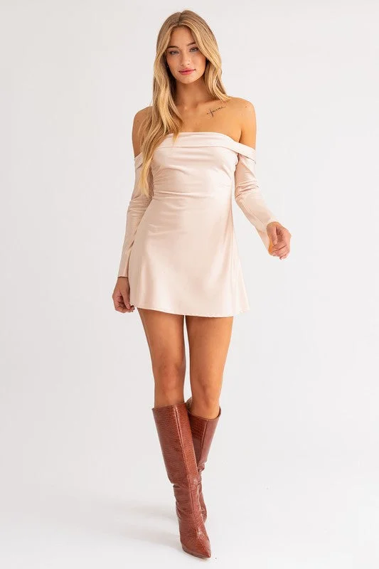 Here For The Champagne Mini Dress Stylish Spaghetti Strap Mini Dress