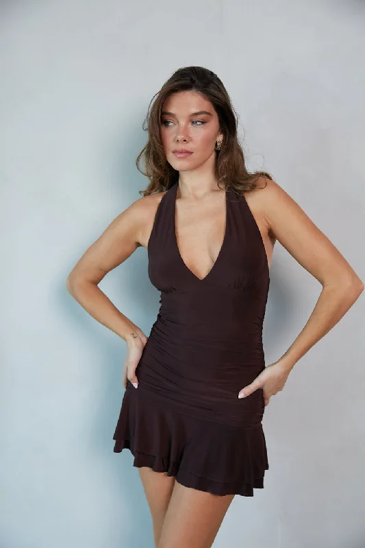 Mia Halter Bodycon Mini Dress Trendy Lace Mini Dress
