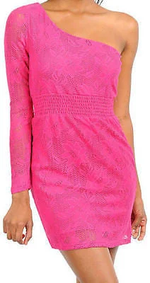 Mini Dress Sexy Casual Pink Lace One Shoulder Long Sleeve Floral Crochet Chic Halter Mini Dress Mini Dress Sexy Casual Pink Lace One Shoulder Long Sleeve Floral Crochet Chic Halter Mini Dress