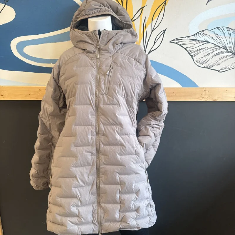 Mountain Hardwear - Women's Long Hooded Stretchdown Jacket - MSRP $450: Beige-women-MD Notch Collar Jacket Peter Pan Collar Jacket Cowl Neck Jacket Mountain Hardwear - Women's Long Hooded Stretchdown Jacket - MSRP $450: Beige-women-MD Notch Collar Jacket Peter Pan Collar Jacket Cowl Neck Jacket