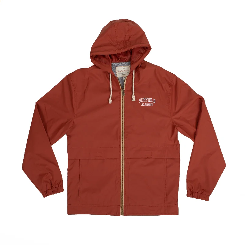 MV Sport Vintage Orange Hooded Rain Jacket Trench Coat Raincoat Waterproof Jacket