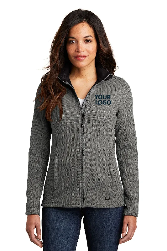 OGIO Ladies Grit Customized Fleece Jackets, Gear Grey Cardigan Sweater Pullover