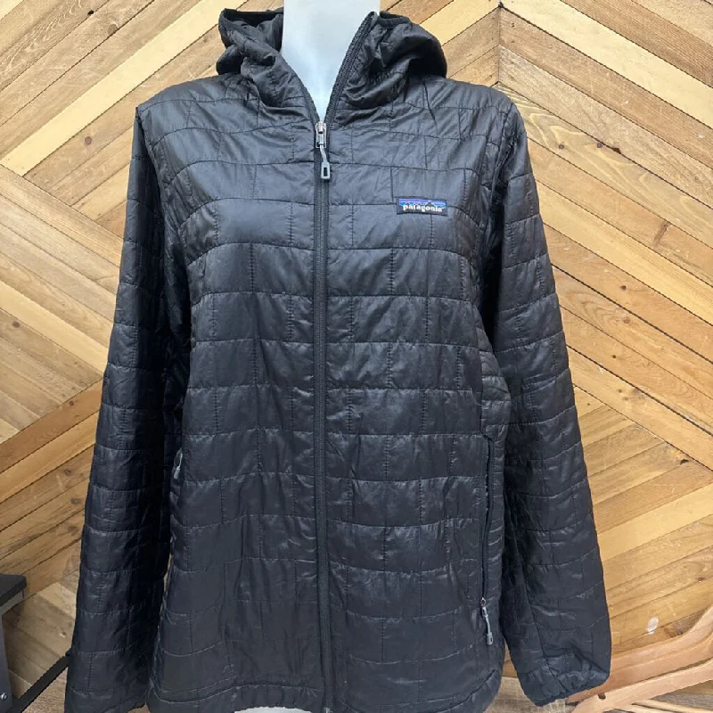 Patagonia - Women's Nano Puff Insulated Hoody Jacket - MSRP $359: Black-women-XL Faux Fur Jacket Real Fur Jacket Shearling Jacket