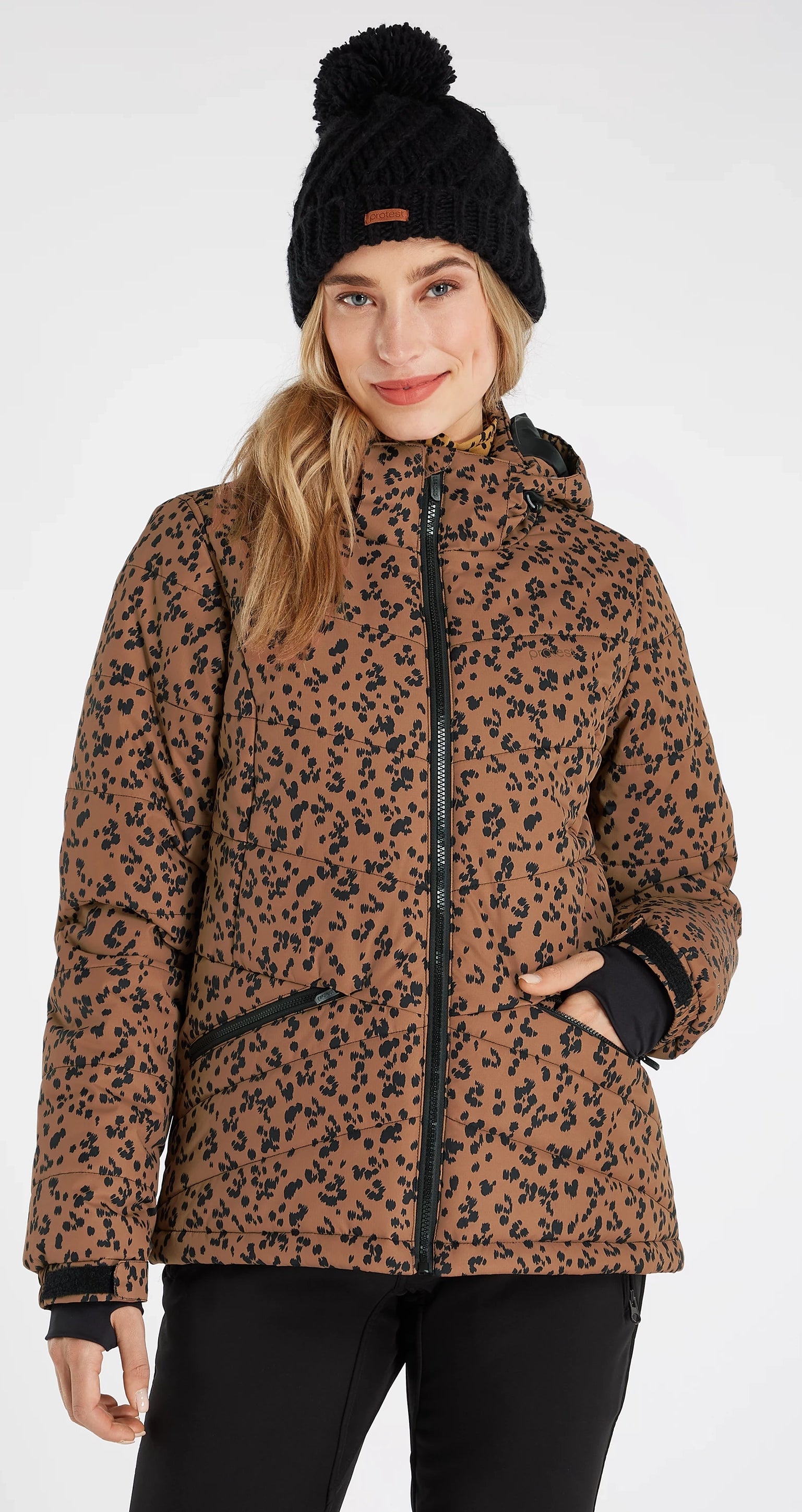 Protest PRT Snowdrops Womens Jacket Fudgecamel Satin Jacket Silk Jacket Chiffon Jacket