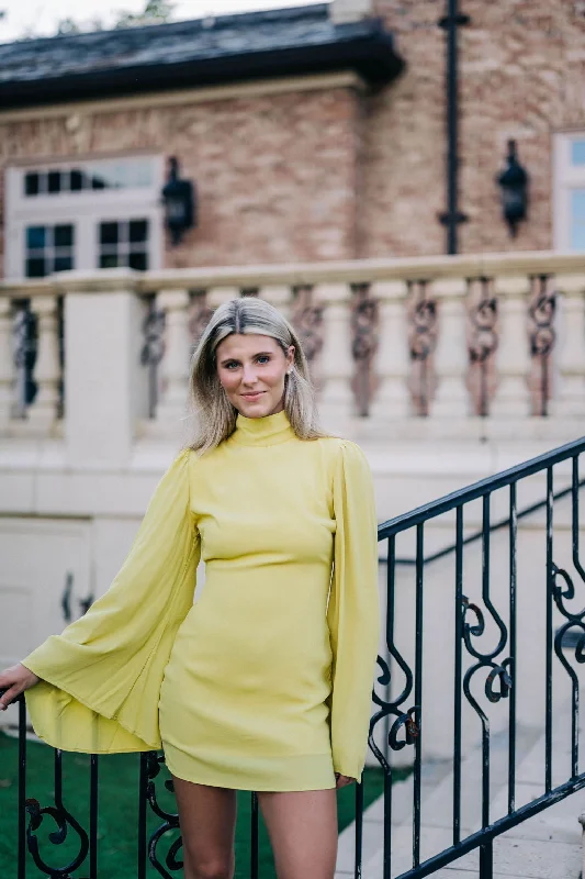 Raya Mini Dress - Chartreuse Stylish Short-Sleeve Mini Dress