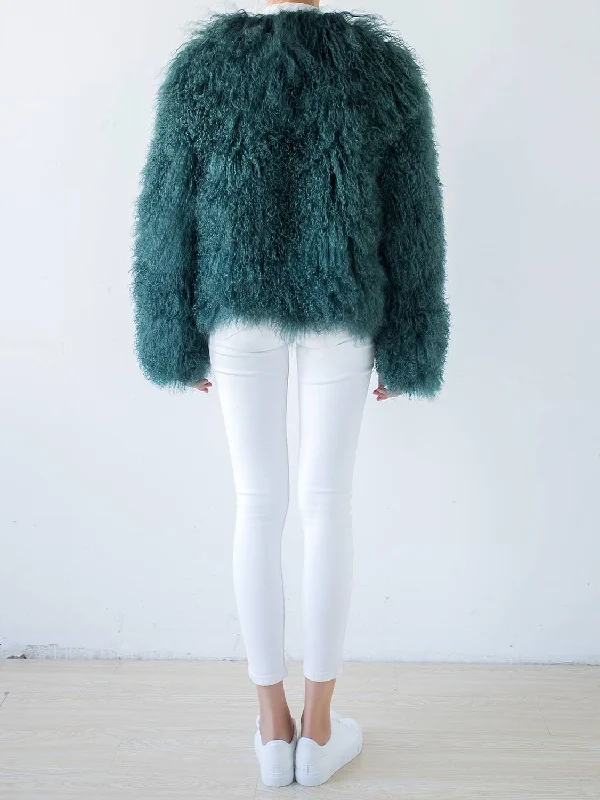 Shearling Jacket Jade Green Quilted Jacket Puffer Jacket Insulated Jacket