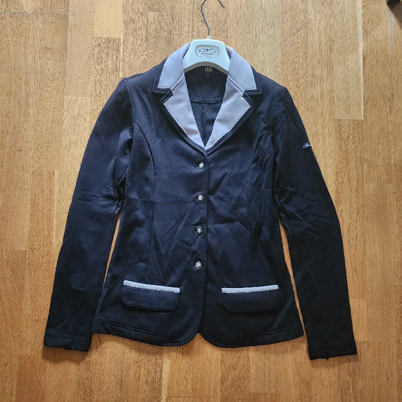 Spooks black show jacket with grey collar ladies size 10 (Size M) Faux Fur Jacket Real Fur Jacket Shearling Jacket Spooks black show jacket with grey collar ladies size 10 (Size M) Faux Fur Jacket Real Fur Jacket Shearling Jacket