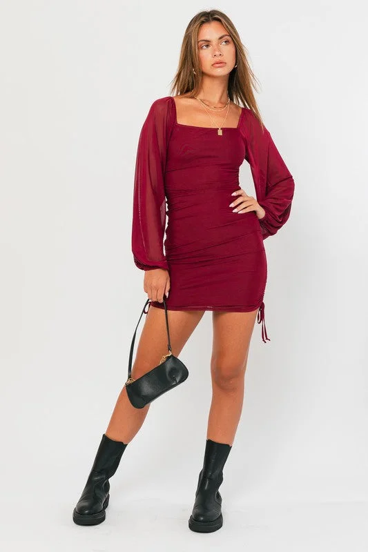 Tara Long Sleeve Mini Dress Cozy Knit Mini Dress