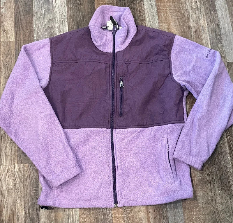 Columbia Fleece Jacket Purple Women’s size Large Stand-Up Collar Roll-Neck Collar Turtle Neck Columbia Fleece Jacket Purple Women’s size Large Stand-Up Collar Roll-Neck Collar Turtle Neck