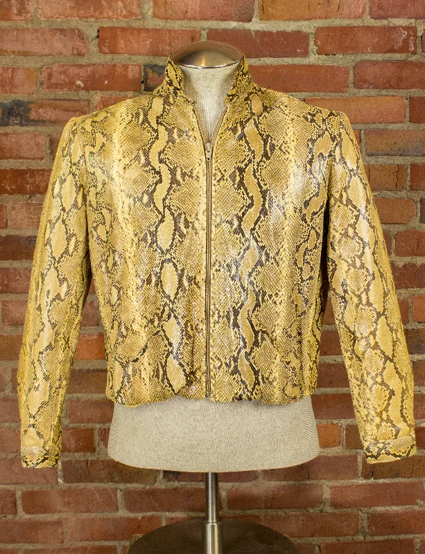 Vintage 70s Yellow Python Snakeskin Bomber Zip Jacket XS-Small Oversized Jacket Tailored Jacket Straight Jacket Vintage 70s Yellow Python Snakeskin Bomber Zip Jacket XS-Small Oversized Jacket Tailored Jacket Straight Jacket