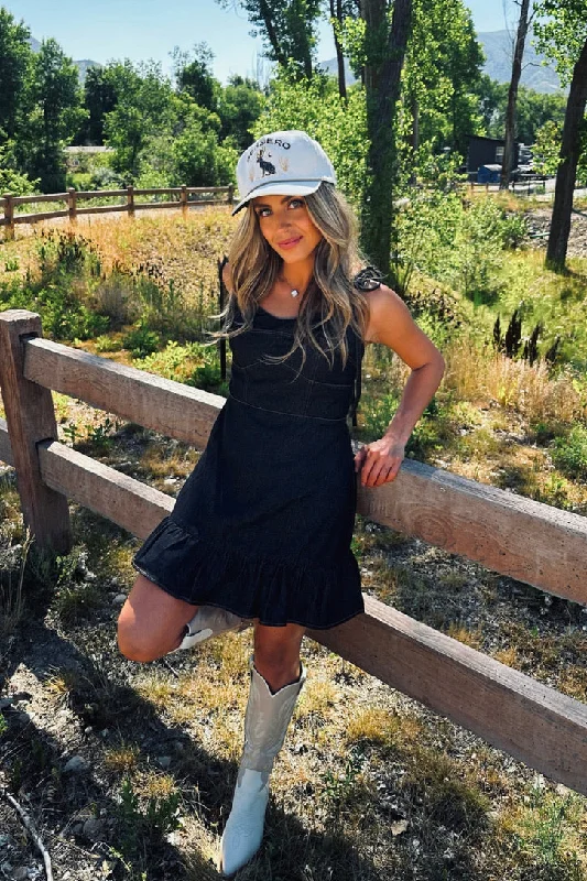 Western Sunsets Denim Mini Dress Casual High-Waist Mini Dress