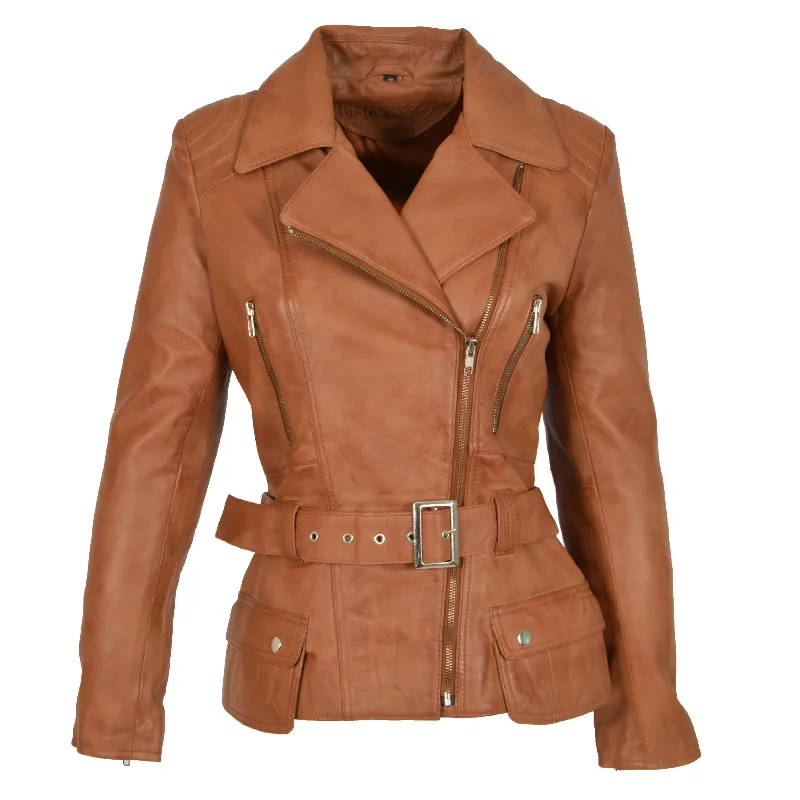 Womens Biker Leather Jacket Slim Fit Cut Hip Length Coat Coco Tan Collared Jacket Crew Neck Jacket Turtle Neck Jacket Womens Biker Leather Jacket Slim Fit Cut Hip Length Coat Coco Tan Collared Jacket Crew Neck Jacket Turtle Neck Jacket