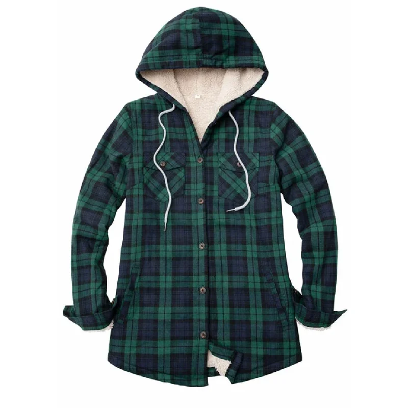 Women's Matching Family Sherpa Lined Green Flannel Jacket with Hood Striped Jacket Polka Dot Jacket Floral Jacket Women's Matching Family Sherpa Lined Green Flannel Jacket with Hood Striped Jacket Polka Dot Jacket Floral Jacket