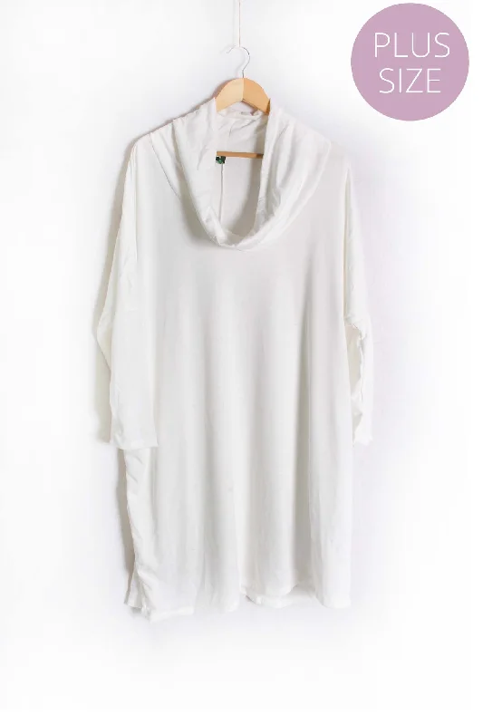 Women's Plus Long Sleeve Cowl Neck Mini Dress Elegant Satin Mini Dress