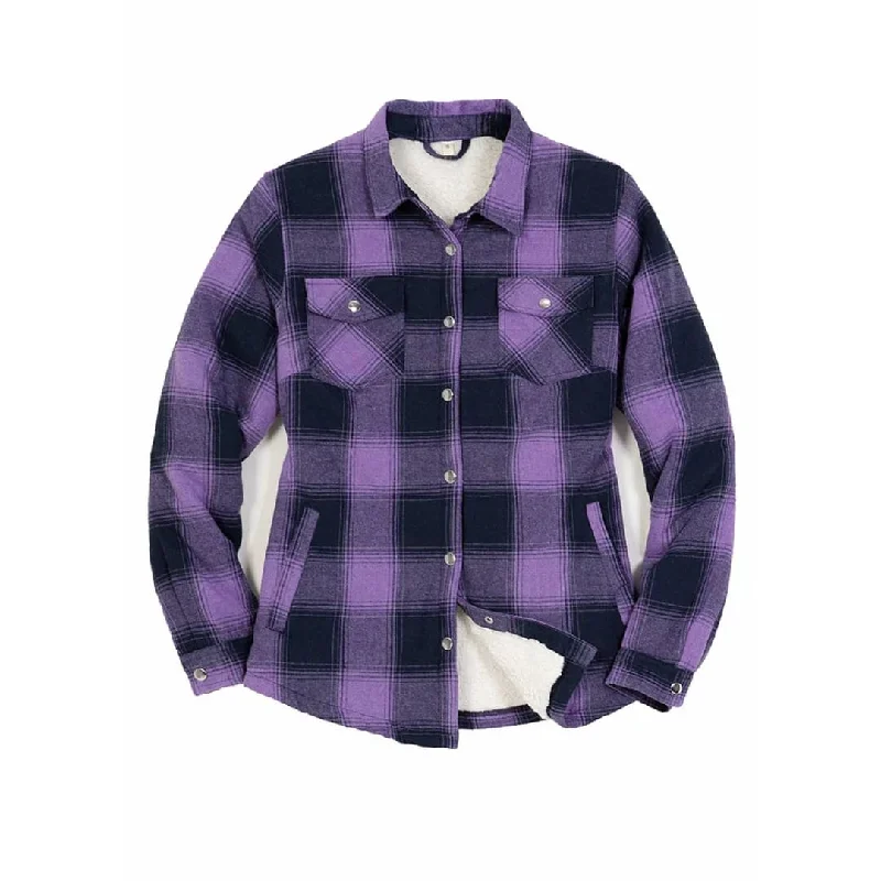 Women's Snap Plaid Flannel Jacket, Sherpa-Lined Shacket Nylon Jacket Polyester Jacket Spandex Jacket Women's Snap Plaid Flannel Jacket, Sherpa-Lined Shacket Nylon Jacket Polyester Jacket Spandex Jacket