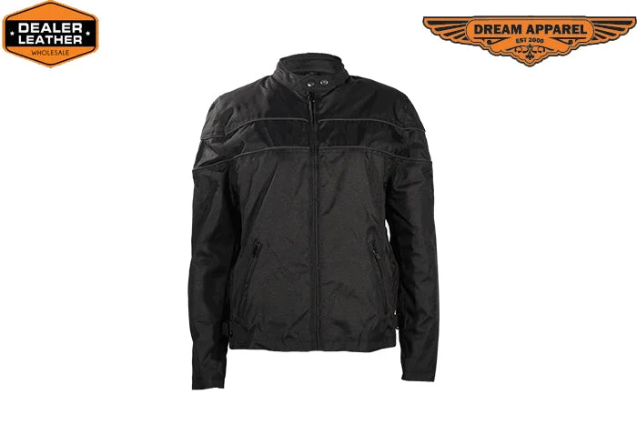 Womens Textile Motorcycle Jacket Tiered Jacket Buttoned Jacket Zippered Jacket