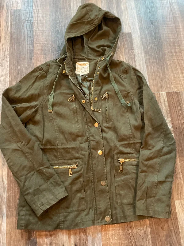 Zenana Outfitters Jacket Green with Gold Zippers/Buttons Women’s Size Large Mesh Jacket Canvas Jacket Denim Jacket Zenana Outfitters Jacket Green with Gold Zippers/Buttons Women’s Size Large Mesh Jacket Canvas Jacket Denim Jacket
