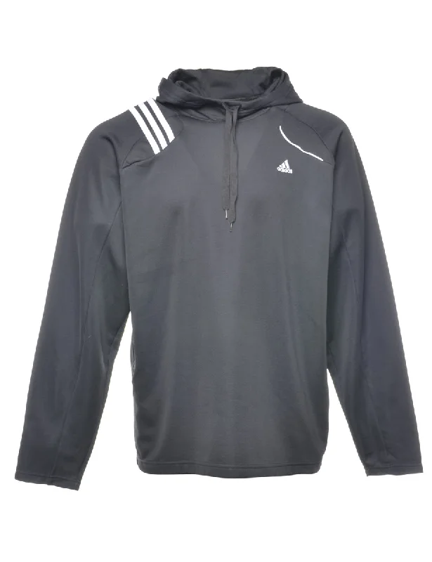 Adidas Hooded Sweatshirt - L Hoodie with Belted Waist Structured Tailored