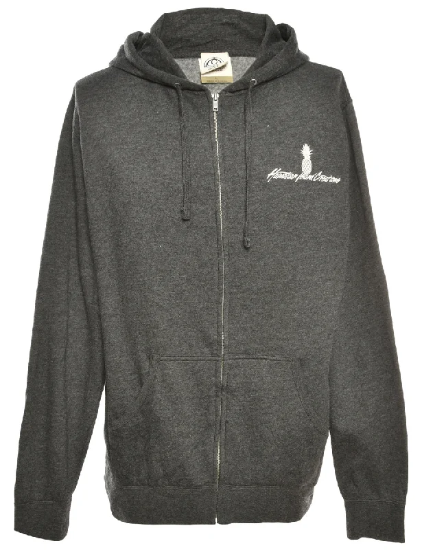 Black Printed Hoodie - L Hoodie with Bell Sleeves Flared Feminine
