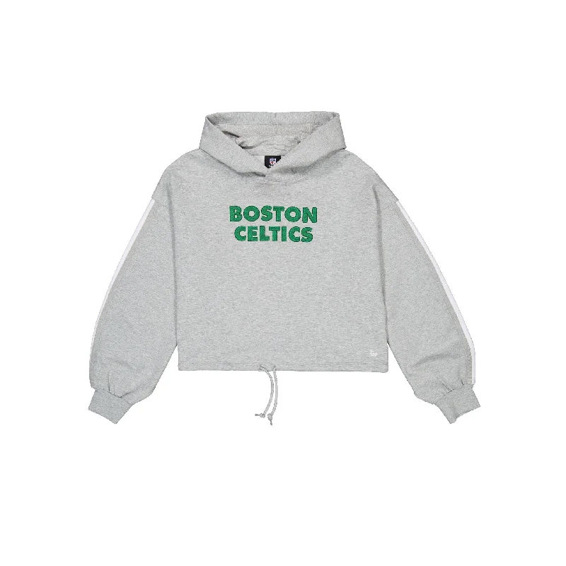 Boston Celtics Gray Logo Select Women's Hoodie Hoodie with Exposed Zipper Edgy Industrial Boston Celtics Gray Logo Select Women's Hoodie Hoodie with Exposed Zipper Edgy Industrial