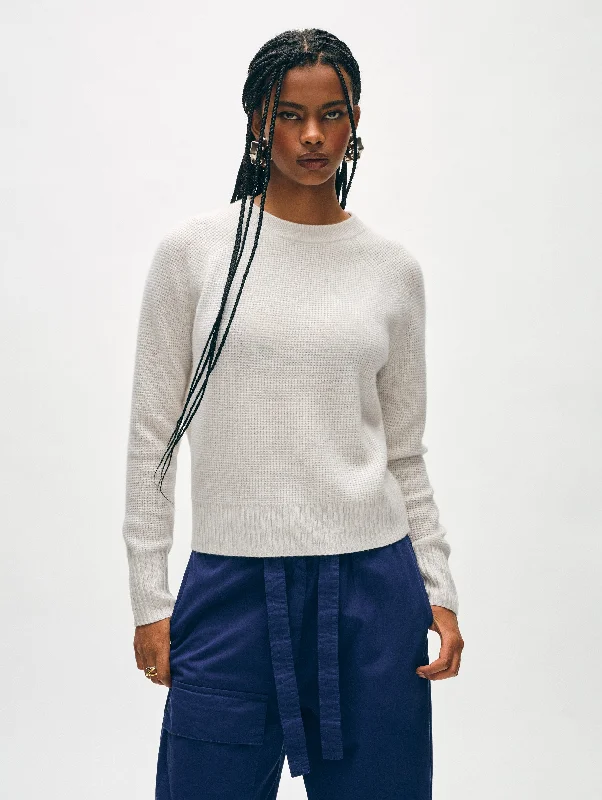 Cashmere Waffle Sweatshirt Hoodie with V-Neck Classic Versatile