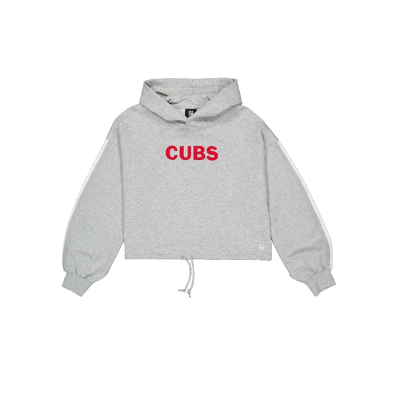 Chicago Cubs Gray Logo Select Women's Hoodie Hoodie with Metallic Shiny Futuristic