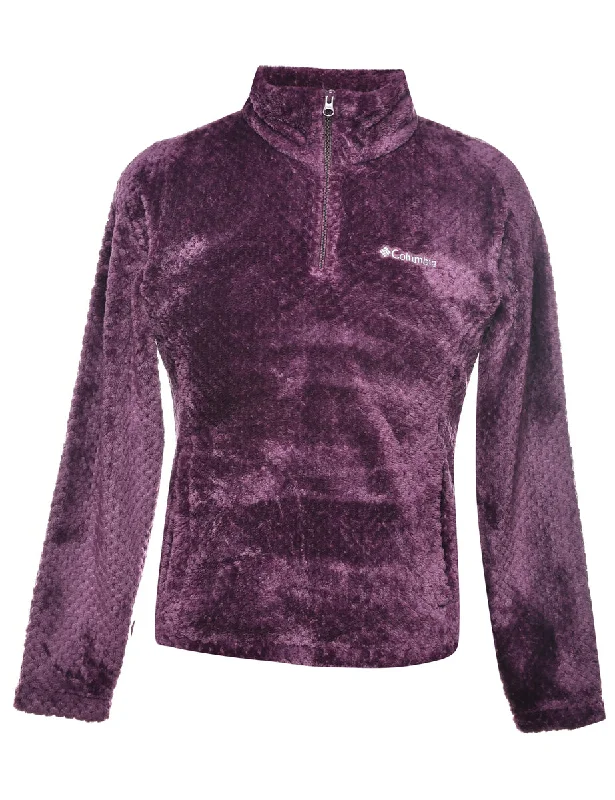 Columbia Fleece Sweatshirt - M Hoodie with Thumb Holes Functional Cozy