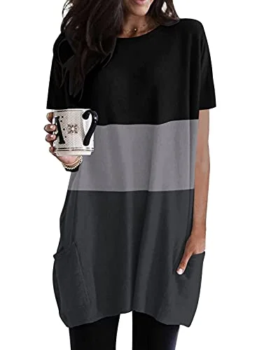 Jolicloth Women Crewneck Short Sleeve Lightweight Casual Loose Long Tunic Sweatshirts T Shirts Tops with Pockets Hoodie with Oversized Fit Loose Comfortable Jolicloth Women Crewneck Short Sleeve Lightweight Casual Loose Long Tunic Sweatshirts T Shirts Tops with Pockets Hoodie with Oversized Fit Loose Comfortable