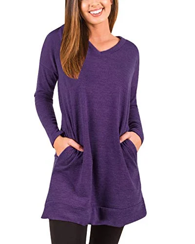 kenoce Women's Jumper Dress Long Sleeve V-Neck Tunic Sweatshirt Tops Loose Long Jumper Pullover Causal T-Shirt Dress Oversized Blouses Hoodie with Drop Shoulder Relaxed Streetwear kenoce Women's Jumper Dress Long Sleeve V-Neck Tunic Sweatshirt Tops Loose Long Jumper Pullover Causal T-Shirt Dress Oversized Blouses Hoodie with Drop Shoulder Relaxed Streetwear