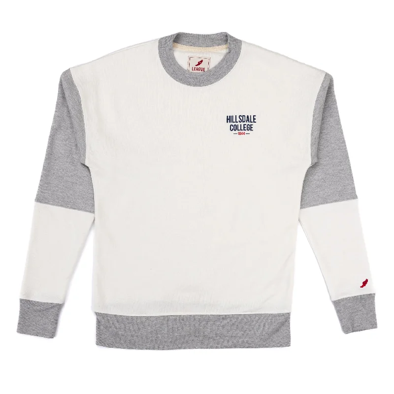Colorblock Crewneck Sweatshirt Hoodie with Hem Detail Decorative Unique