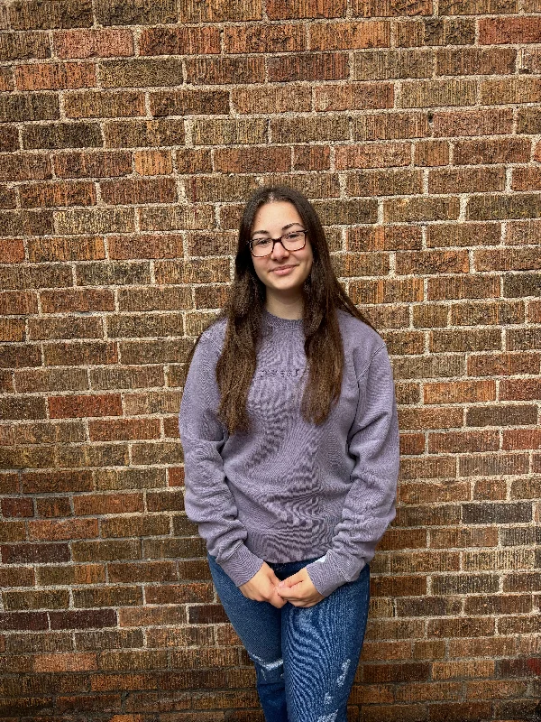 "Midwesterner" Embroidered Crew Sweatshirt Hoodie with Print Artistic Unique