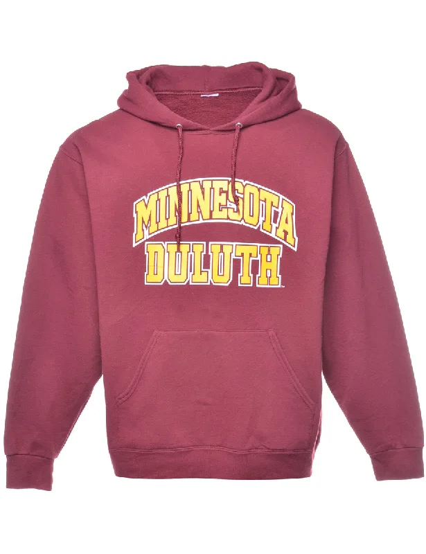 Minnesota Duluth Printed Hoodie Sweatshirt - L Hoodie with Pattern Geometric Abstract