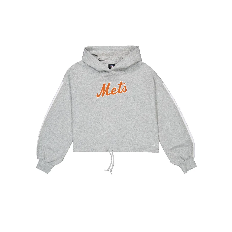 New York Mets Gray Logo Select Women's Hoodie Hoodie with Monochrome Minimalist Simple New York Mets Gray Logo Select Women's Hoodie Hoodie with Monochrome Minimalist Simple
