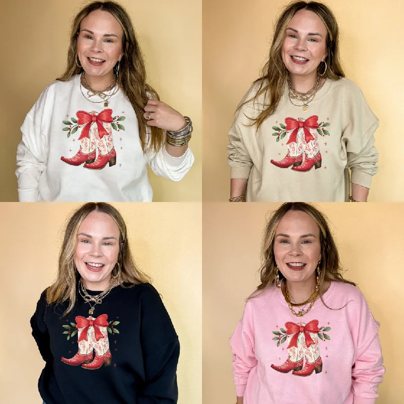 Online Exclusive | Holly Jolly Kicks Red Christmas Boots Graphic Sweatshirt in Multiple Color Options Hoodie with Hood Adjustable Protection Online Exclusive | Holly Jolly Kicks Red Christmas Boots Graphic Sweatshirt in Multiple Color Options Hoodie with Hood Adjustable Protection
