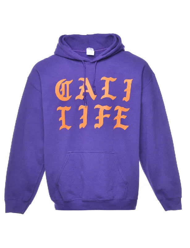 Purple Gali Life Printed Hoodie - S Hoodie with Rhinestones Sparkly Elegant