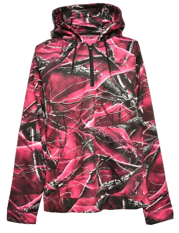 Purple Printed Hoodie - M Hoodie with Back Slit Movement Comfort