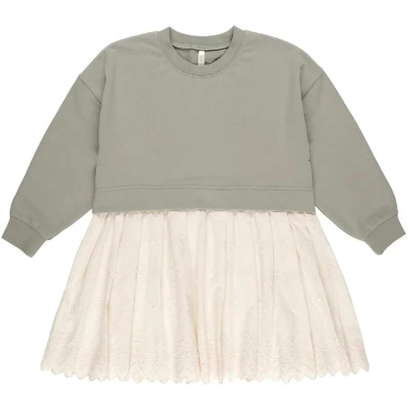 Sweatshirt Dress in Laurel by Rylee & Cru Hoodie with Rolled Sleeves Casual Relaxed