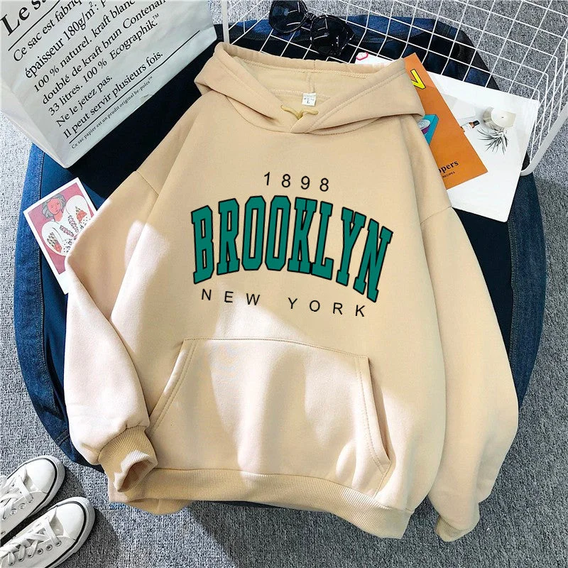 ?1898 Brooklyn New York Printed Women’s Hoodie ? Hoodie Dress Longline Feminine