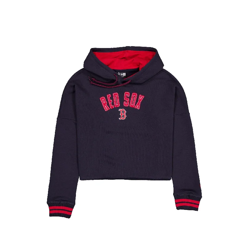 Boston Red Sox Sport Night Navy Women's Hoodie Hoodie with Lace Feminine Delicate