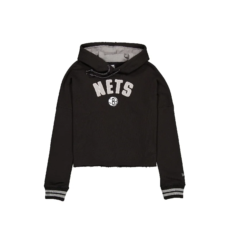 Brooklyn Nets Sport Night Black Women's Hoodie Hoodie with Button Classic Timeless