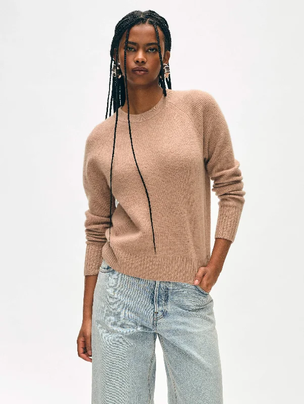 Cashmere Waffle Sweatshirt Hoodie with Earth Tones Natural Calm