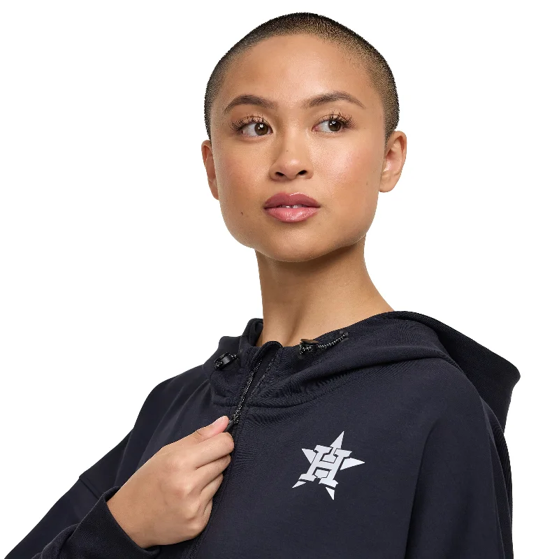 Houston Astros Active Women's Full-Zip Hoodie Hoodie with Rhinestones Sparkly Elegant Houston Astros Active Women's Full-Zip Hoodie Hoodie with Rhinestones Sparkly Elegant