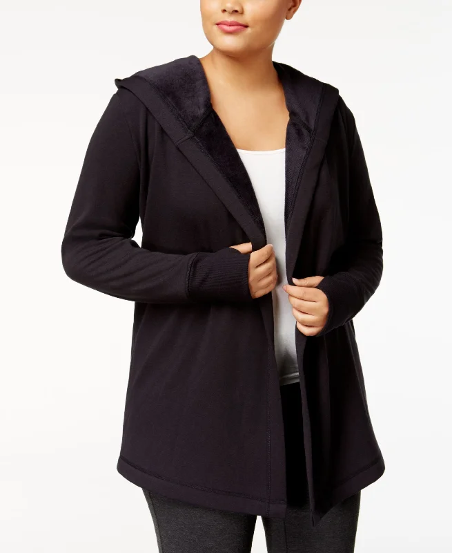 Ideology Plus Size Hooded Wrap Hoodie with Emblem Brand Identity