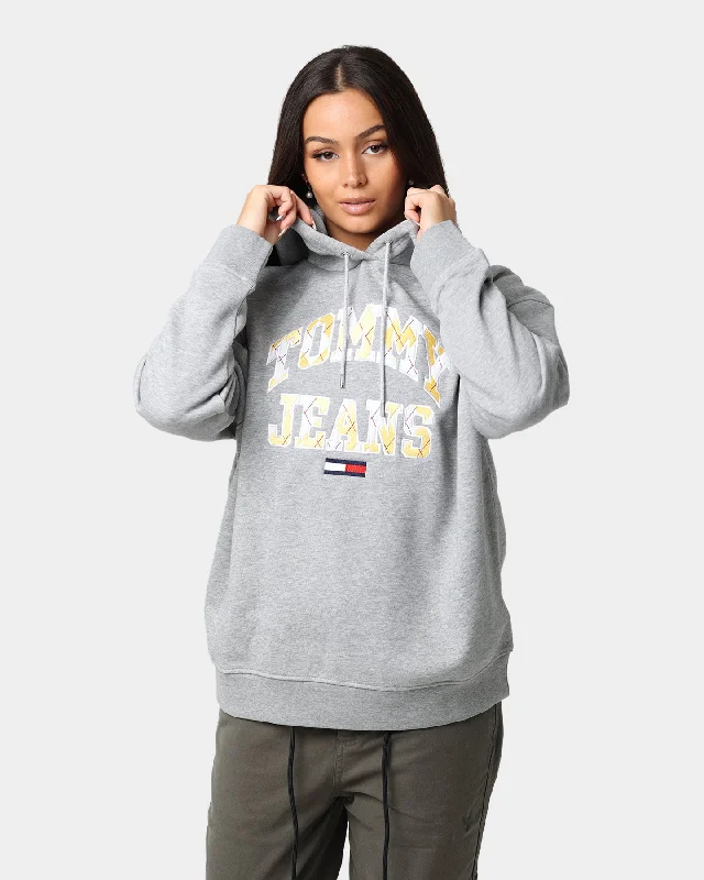 Tommy Jeans Oversized College Argyle Hoodie Grey Heather Hoodie with Sequins Glamorous Eye-catching Tommy Jeans Oversized College Argyle Hoodie Grey Heather Hoodie with Sequins Glamorous Eye-catching