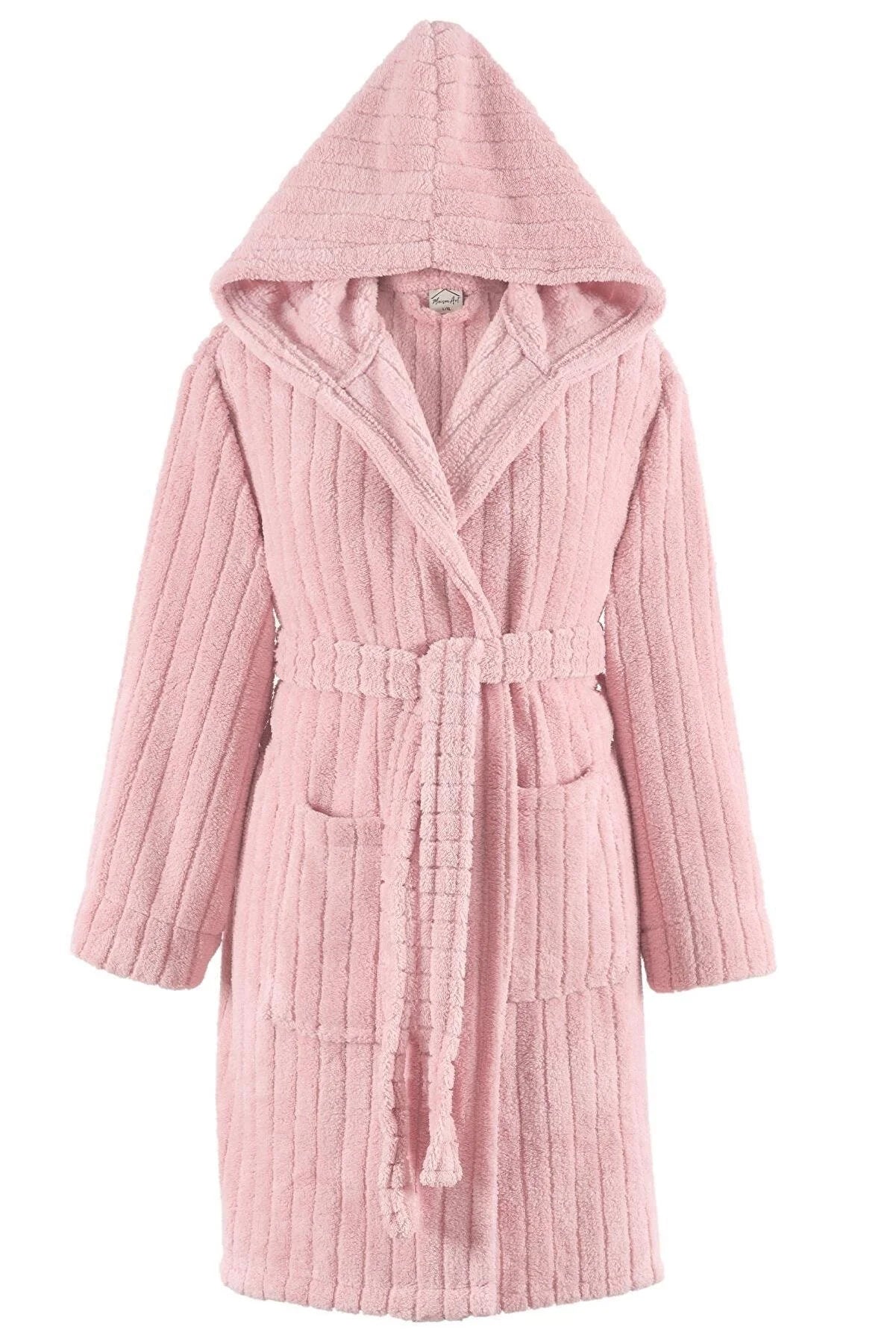 Zeynep Tekstil Women's Pink Comfy Luxurious Hooded Wellsoft Plush Bathrobe Hoodie with Crew Neck Simple Timeless Zeynep Tekstil Women's Pink Comfy Luxurious Hooded Wellsoft Plush Bathrobe Hoodie with Crew Neck Simple Timeless