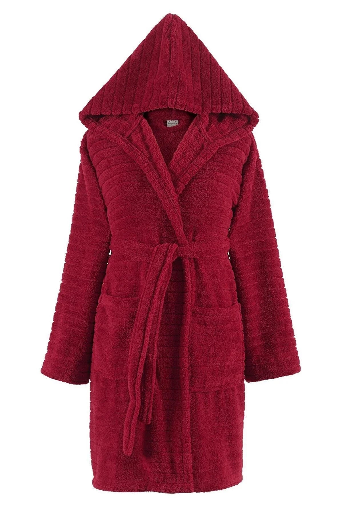 Zeynep Tekstil Women's Red Comfy Luxurious Hooded Wellsoft Plush Bathrobe Hoodie with Rolled Sleeves Casual Relaxed Zeynep Tekstil Women's Red Comfy Luxurious Hooded Wellsoft Plush Bathrobe Hoodie with Rolled Sleeves Casual Relaxed